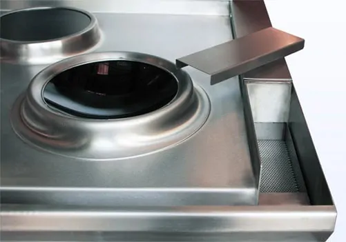 induction wok cooker waste system